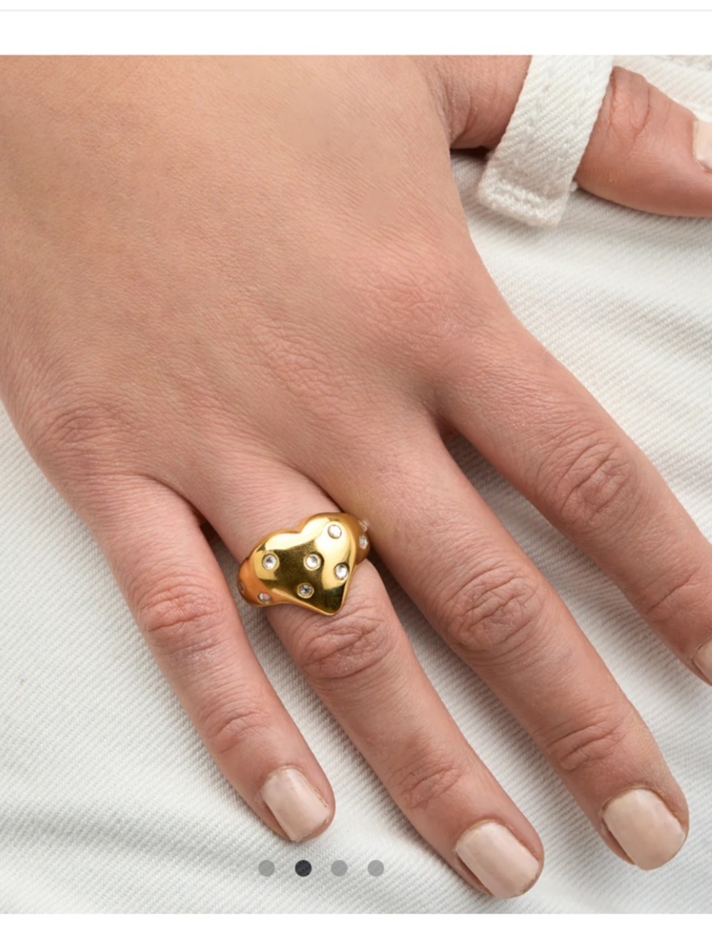 Mayamar Gold Heart Ring with Crystal Accents Size 6